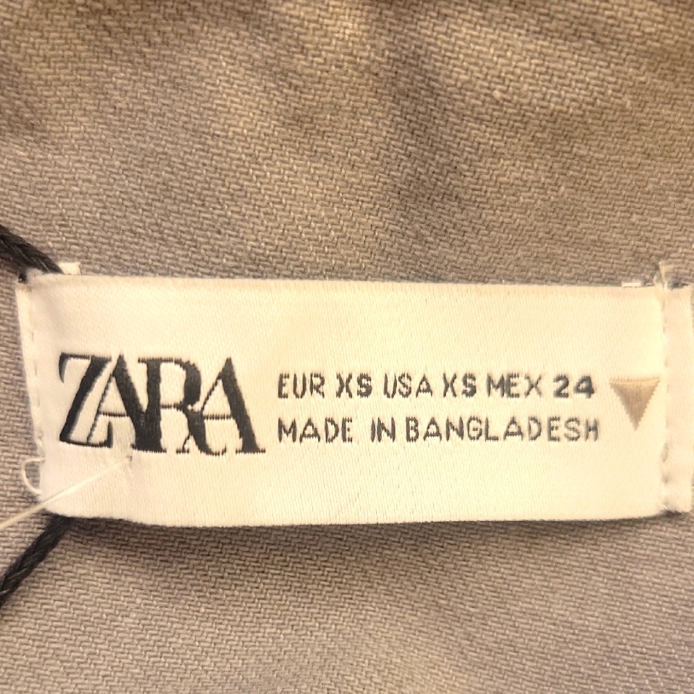 Zara 100% Cotton Gray Utility Jumpsuit with Relaxed Fit, XS - Picture 15 of 16